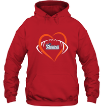 Load image into Gallery viewer, NFL New England Patriots Heart Love Football Hooded Sweatshirt
