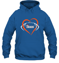 Load image into Gallery viewer, NFL New England Patriots Heart Love Football Hooded Sweatshirt
