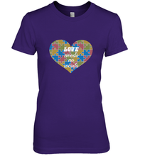Load image into Gallery viewer, Love needs no words Autism Awareness DayT shirt Women's Premium T-Shirt
