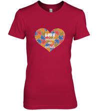 Load image into Gallery viewer, Love needs no words Autism Awareness DayT shirt Women's Premium T-Shirt
