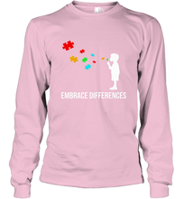 Load image into Gallery viewer, Embrace Differences  Support Autism Awareness Day Tee Long Sleeve T-Shirt

