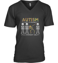 Load image into Gallery viewer, Autism it's a different ability Funny Dabbing skeleton Gift Men's V-Neck
