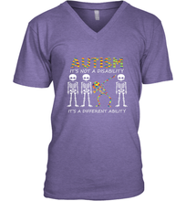 Load image into Gallery viewer, Autism it's a different ability Funny Dabbing skeleton Gift Men's V-Neck
