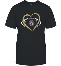 Load image into Gallery viewer, James Madison Dukes Large Heart  Football  Team Men's T-Shirt
