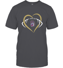 Load image into Gallery viewer, James Madison Dukes Large Heart  Football  Team Men's T-Shirt
