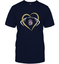 Load image into Gallery viewer, James Madison Dukes Large Heart  Football  Team Men's T-Shirt
