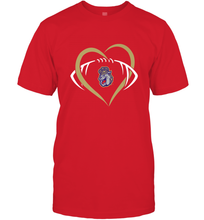 Load image into Gallery viewer, James Madison Dukes Large Heart  Football  Team Men's T-Shirt
