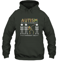 Load image into Gallery viewer, Autism it's a different ability Funny Dabbing skeleton Gift Hooded Sweatshirt
