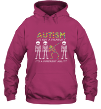 Load image into Gallery viewer, Autism it's a different ability Funny Dabbing skeleton Gift Hooded Sweatshirt

