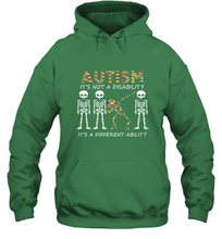 Load image into Gallery viewer, Autism it's a different ability Funny Dabbing skeleton Gift Hooded Sweatshirt
