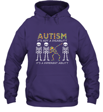 Load image into Gallery viewer, Autism it's a different ability Funny Dabbing skeleton Gift Hooded Sweatshirt
