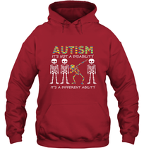 Load image into Gallery viewer, Autism it's a different ability Funny Dabbing skeleton Gift Hooded Sweatshirt
