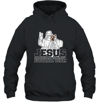Load image into Gallery viewer, Jesus Drafted My Football Team Fantasy Football Draft Day Hooded Sweatshirt
