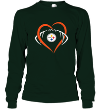 Load image into Gallery viewer, NFL Pittsburgh Steelers Heart Love Football Long Sleeve T-Shirt
