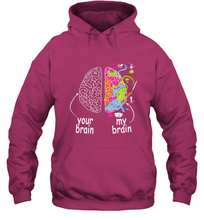 Load image into Gallery viewer, Neurodiversity brain Gift idea for Dyslexia ADHD Autism ASD Hooded Sweatshirt
