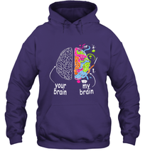 Load image into Gallery viewer, Neurodiversity brain Gift idea for Dyslexia ADHD Autism ASD Hooded Sweatshirt
