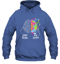 Load image into Gallery viewer, Neurodiversity brain Gift idea for Dyslexia ADHD Autism ASD Hooded Sweatshirt
