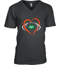 Load image into Gallery viewer, NFL New York Jets Heart Love Football Men's V-Neck
