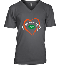 Load image into Gallery viewer, NFL New York Jets Heart Love Football Men's V-Neck
