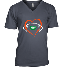 Load image into Gallery viewer, NFL New York Jets Heart Love Football Men's V-Neck
