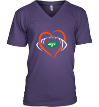 Load image into Gallery viewer, NFL New York Jets Heart Love Football Men's V-Neck
