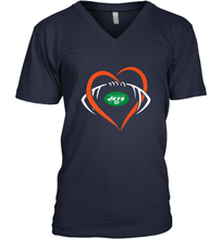 Load image into Gallery viewer, NFL New York Jets Heart Love Football Men's V-Neck
