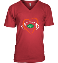 Load image into Gallery viewer, NFL New York Jets Heart Love Football Men's V-Neck

