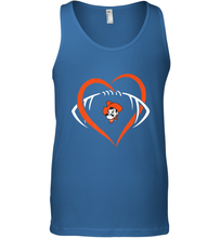 Load image into Gallery viewer, Oklahoma State Cowboys Large Heart  Football  Team Men's Tank Top
