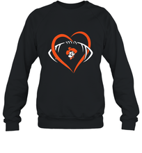 Load image into Gallery viewer, Oklahoma State Cowboys Large Heart  Football  Team Crewneck Sweatshirt

