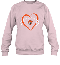 Load image into Gallery viewer, Oklahoma State Cowboys Large Heart  Football  Team Crewneck Sweatshirt
