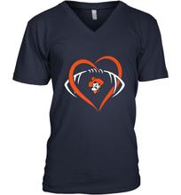 Load image into Gallery viewer, Oklahoma State Cowboys Large Heart  Football  Team Men's V-Neck
