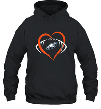 Load image into Gallery viewer, NFL Philadelphia Eagles Heart Love Football Hooded Sweatshirt
