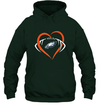 Load image into Gallery viewer, NFL Philadelphia Eagles Heart Love Football Hooded Sweatshirt
