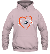 Load image into Gallery viewer, NFL Philadelphia Eagles Heart Love Football Hooded Sweatshirt
