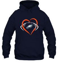 Load image into Gallery viewer, NFL Philadelphia Eagles Heart Love Football Hooded Sweatshirt
