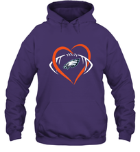 Load image into Gallery viewer, NFL Philadelphia Eagles Heart Love Football Hooded Sweatshirt
