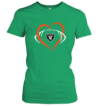 Load image into Gallery viewer, NFL Oakland Raiderss Heart Love Football Women's T-Shirt
