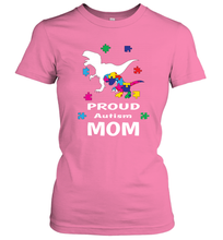 Load image into Gallery viewer, Proud Autism Mom T Rex Dinosaur Autism Awareness Women's T-Shirt
