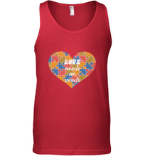 Load image into Gallery viewer, Love needs no words Autism Awareness DayT shirt Men's Tank Top
