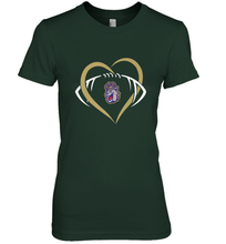 Load image into Gallery viewer, James Madison Dukes Large Heart  Football  Team Women's Premium T-Shirt
