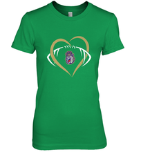 Load image into Gallery viewer, James Madison Dukes Large Heart  Football  Team Women's Premium T-Shirt
