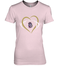 Load image into Gallery viewer, James Madison Dukes Large Heart  Football  Team Women's Premium T-Shirt

