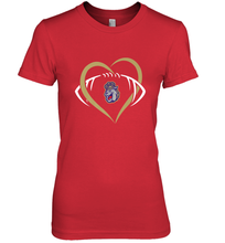 Load image into Gallery viewer, James Madison Dukes Large Heart  Football  Team Women's Premium T-Shirt
