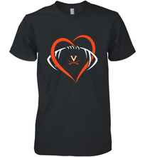 Load image into Gallery viewer, Virginia Cavaliers Large Heart  Football  Team Men's Premium T-Shirt
