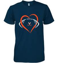 Load image into Gallery viewer, Virginia Cavaliers Large Heart  Football  Team Men's Premium T-Shirt
