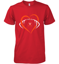 Load image into Gallery viewer, Virginia Cavaliers Large Heart  Football  Team Men's Premium T-Shirt
