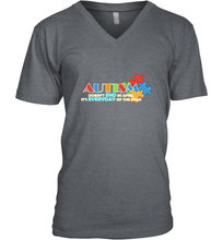 Load image into Gallery viewer, Autism doesn't end in April, its everyday of the year Autism Awareness Shirt Men's V-Neck
