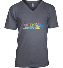Load image into Gallery viewer, Autism doesn't end in April, its everyday of the year Autism Awareness Shirt Men's V-Neck
