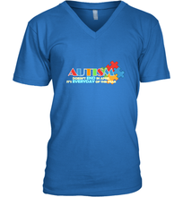 Load image into Gallery viewer, Autism doesn't end in April, its everyday of the year Autism Awareness Shirt Men's V-Neck
