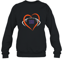 Load image into Gallery viewer, NFL New York Giants Heart Love Football Crewneck Sweatshirt
